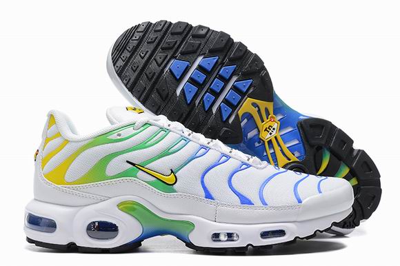 Cheap Nike Air Max Plus White Blue Green Yellow TN Men's Shoes-139